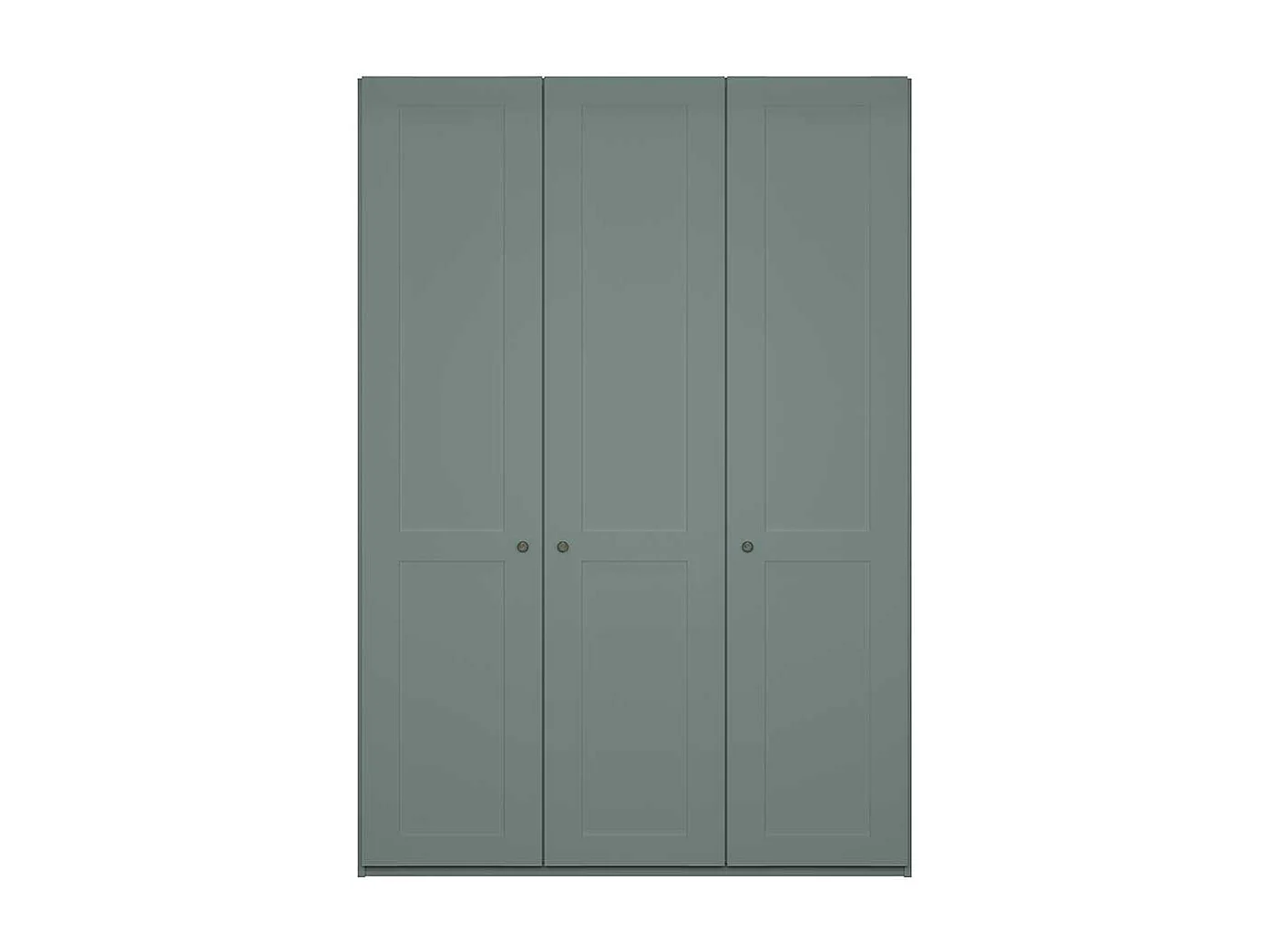 Landhaus-Kleiderschrank modern in Graugrün drei Drehtüren