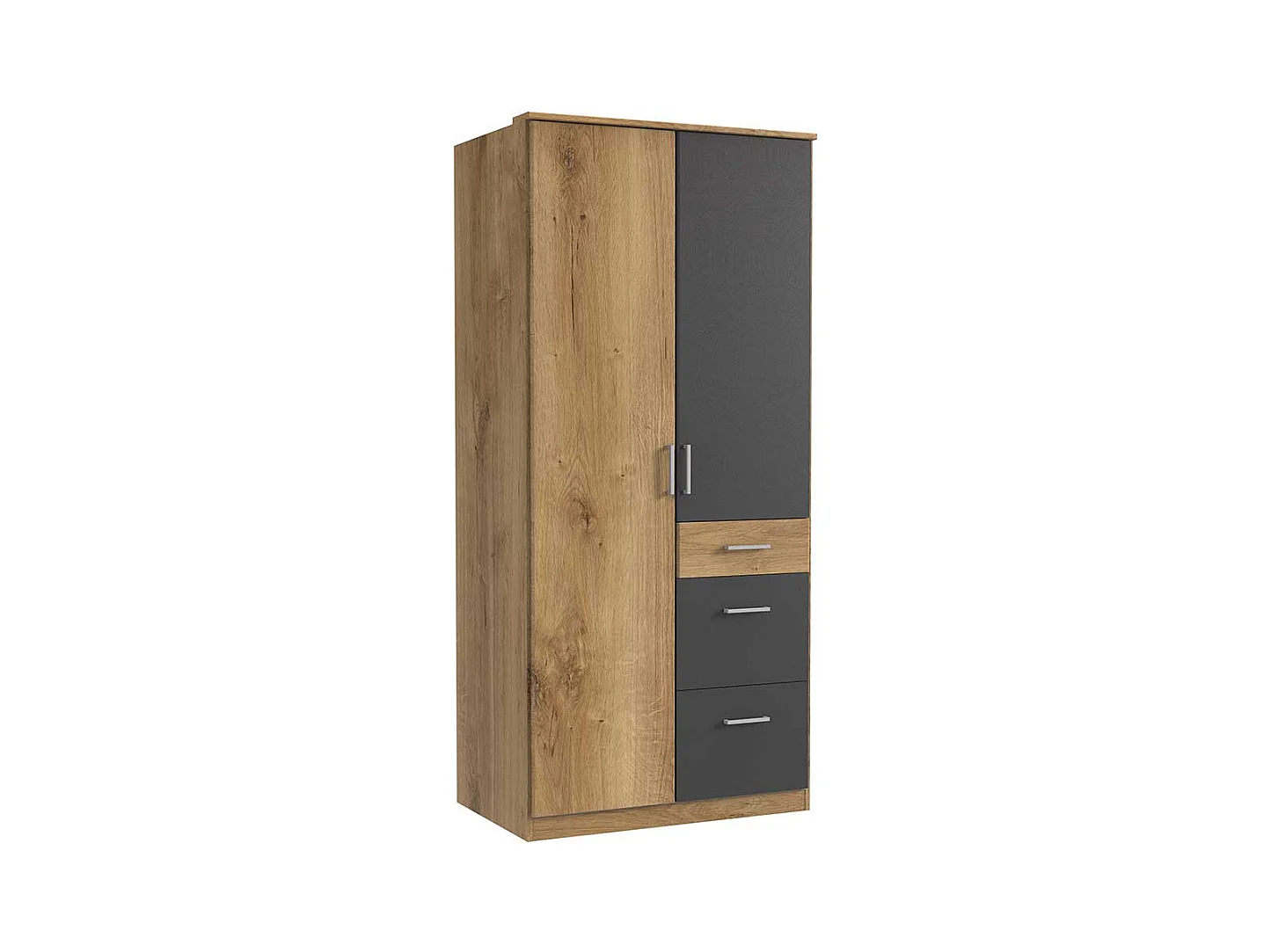 Drehtürenschrank modernes Design Made in Germany drei Schubladen