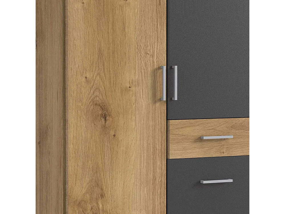 Drehtürenschrank modernes Design Made in Germany drei Schubladen