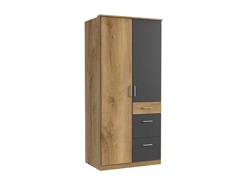 Drehtürenschrank modernes Design Made in Germany drei Schubladen