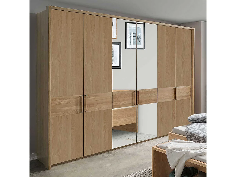 Drehtürenschrank aus Eiche teilmassiv Spiegel