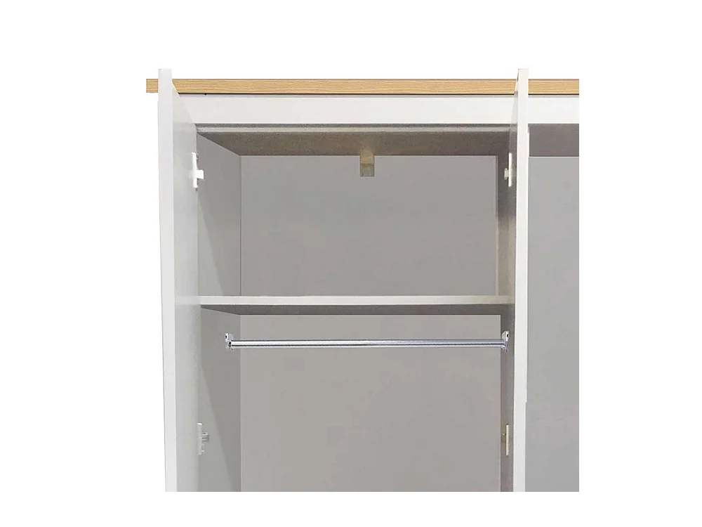 Drehtürenschrank in Grau und Eiche Optik Landhaus Design