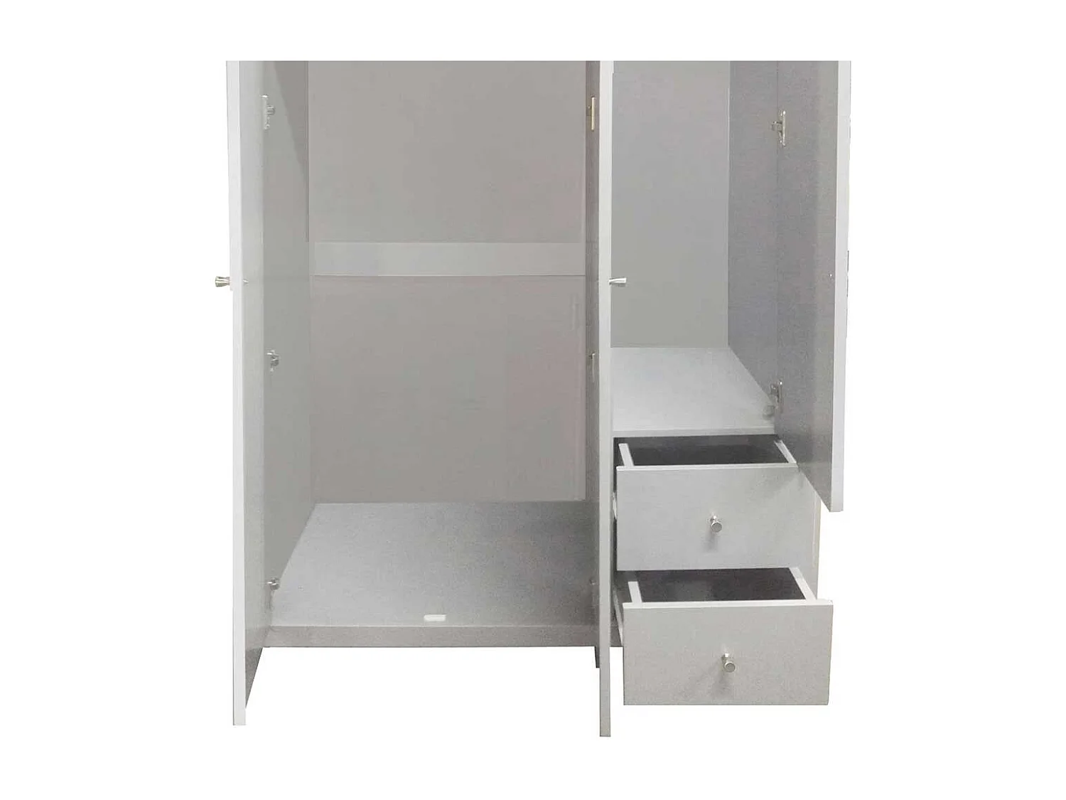 Drehtürenschrank in Grau und Eiche Optik Landhaus Design