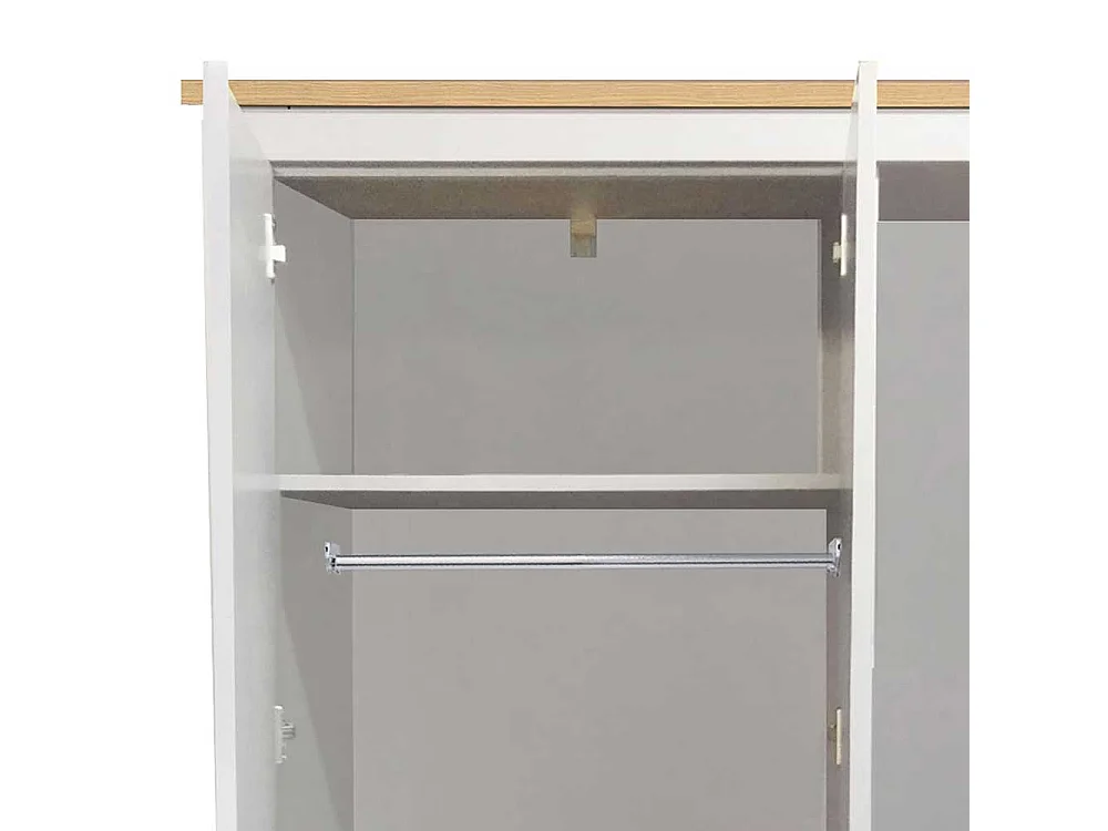 Drehtürenschrank in Grau und Eiche Optik Landhaus Design