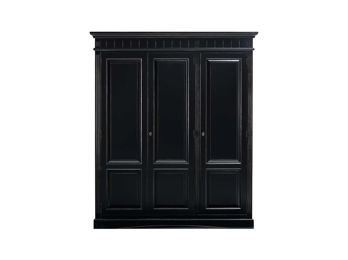 Kleiderschrank in Schwarz Fichte Massivholz