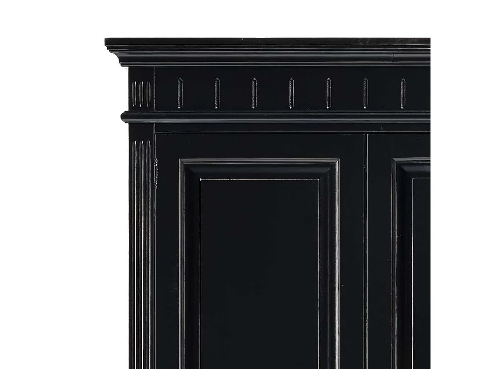 Kleiderschrank in Schwarz Fichte Massivholz