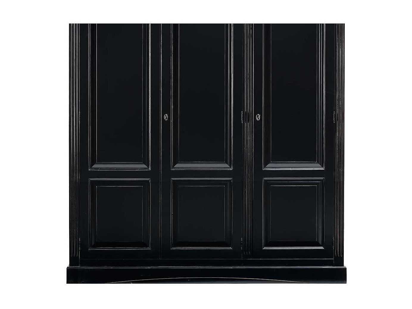 Kleiderschrank in Schwarz Fichte Massivholz