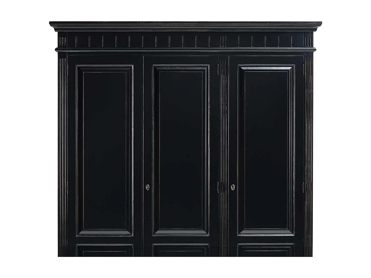 Kleiderschrank in Schwarz Fichte Massivholz