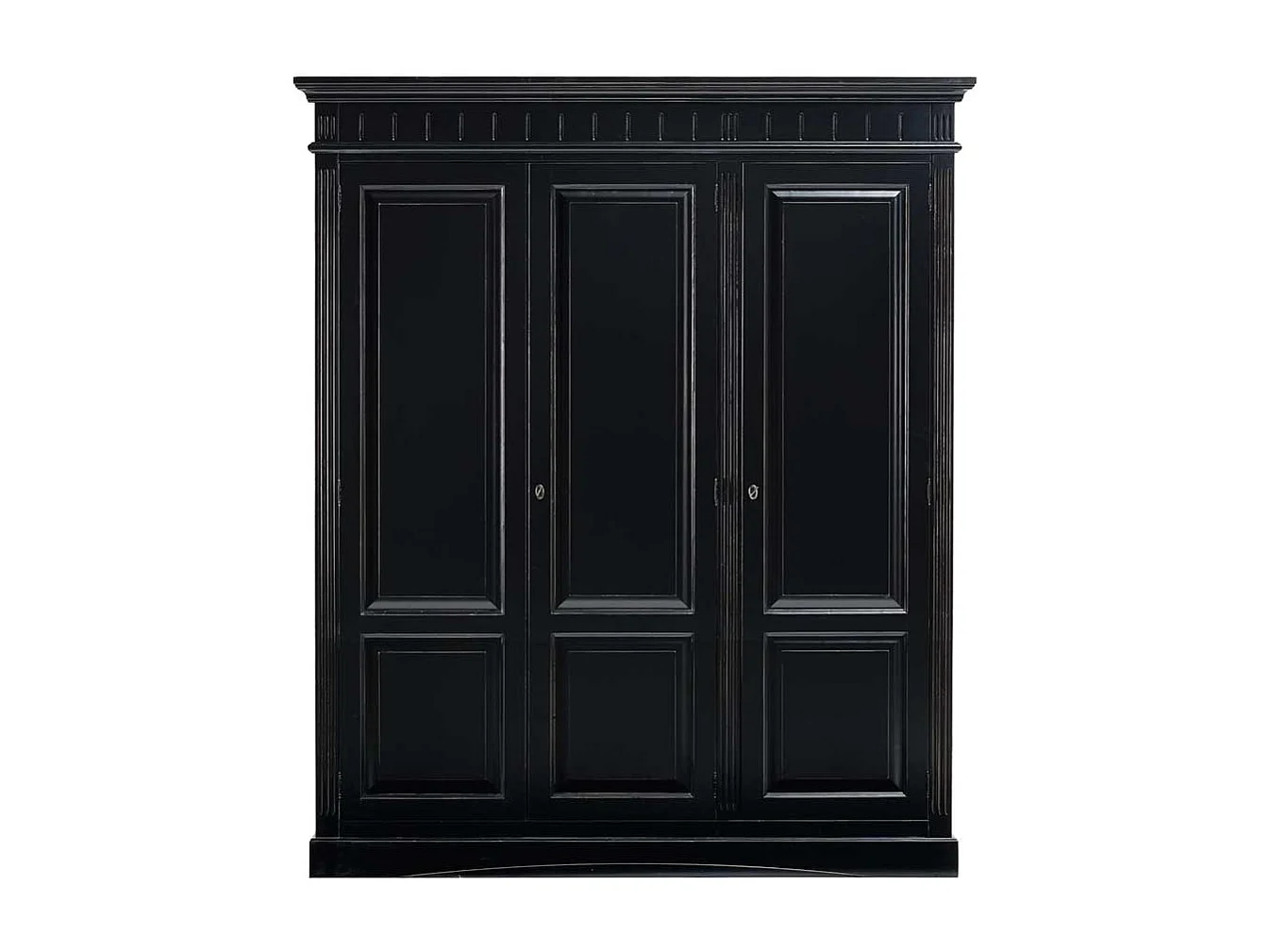 Kleiderschrank in Schwarz Fichte Massivholz