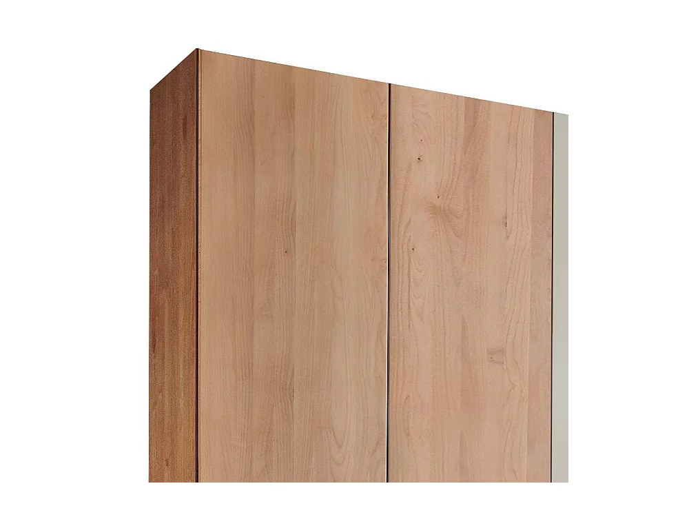 Drehtürenschrank Spiegeltürenschrank auf Sockel mit Metallgriffen