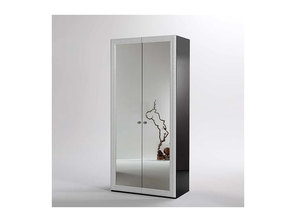 Schlafzimmerschrank mit Spiegelfront Schwarz Weiß