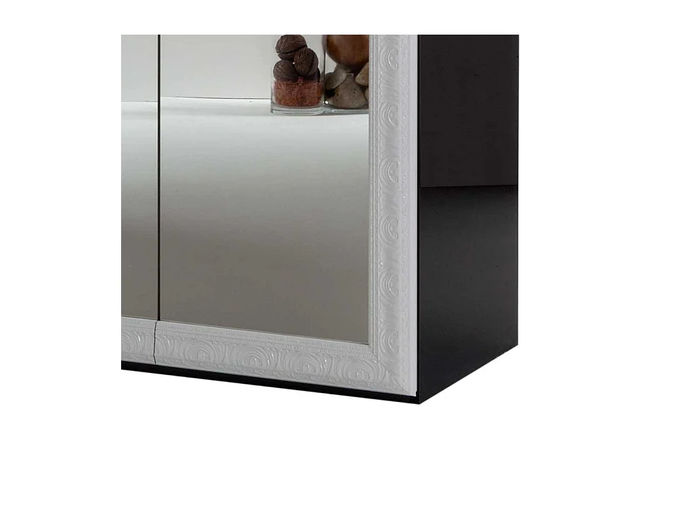 Schlafzimmerschrank mit Spiegelfront Schwarz Weiß