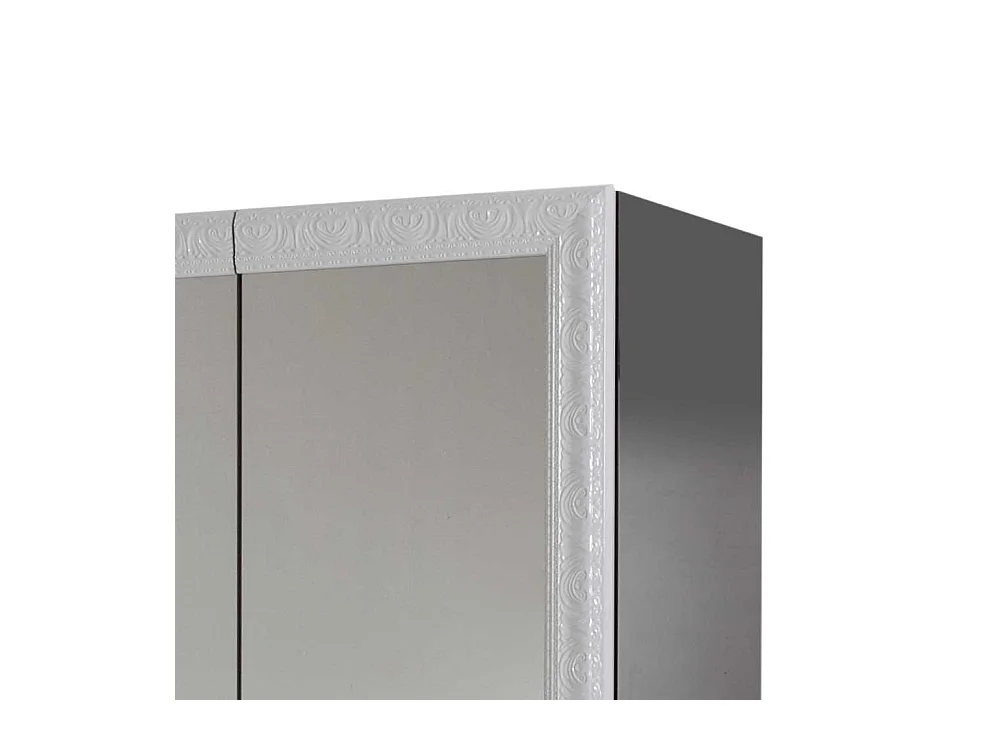 Schlafzimmerschrank mit Spiegelfront Schwarz Weiß