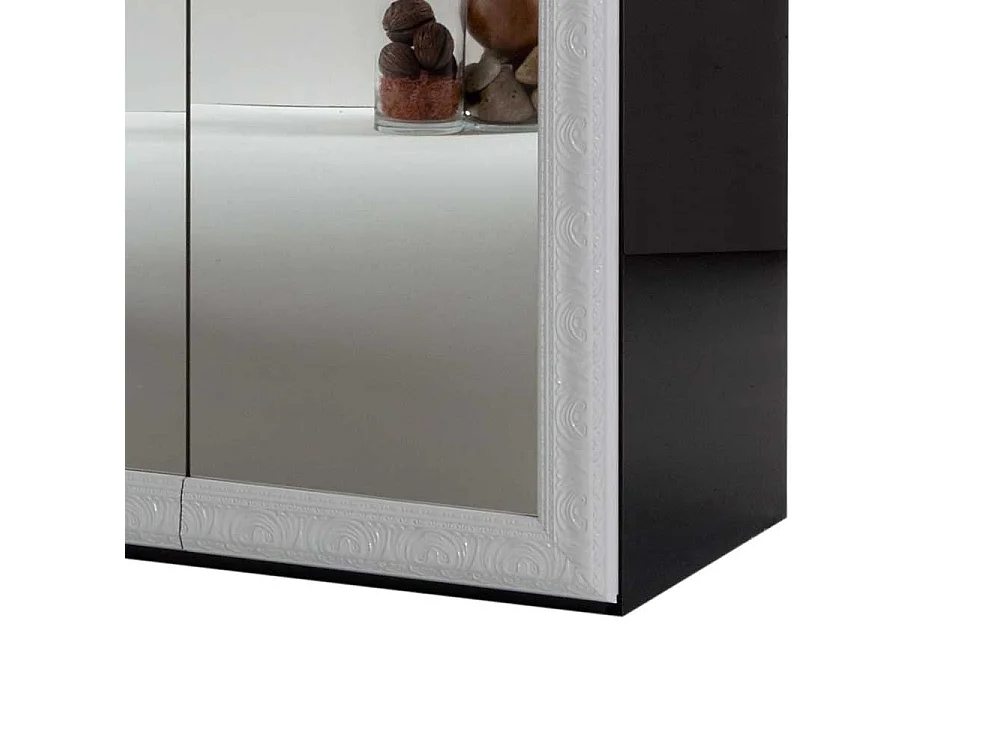 Schlafzimmerschrank mit Spiegelfront Schwarz Weiß