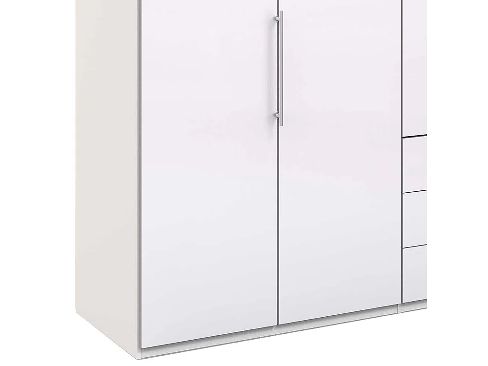 Falttüren Kleiderschrank in Weiß glasbeschichtet 2 türig