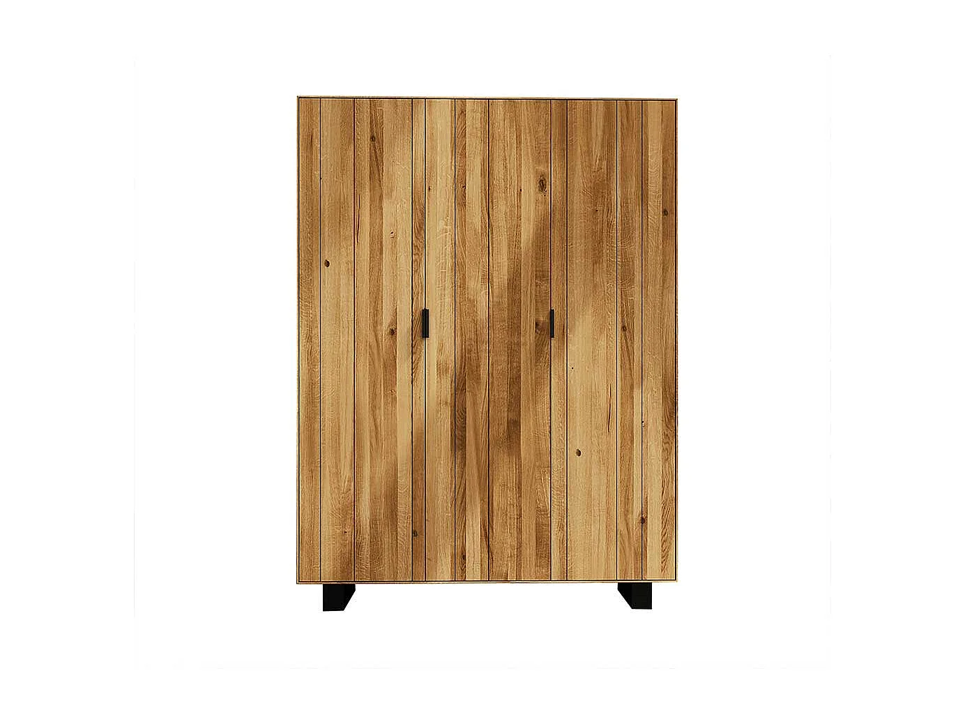 Schlafzimmerschrank aus Wildeiche Massivholz Stahl