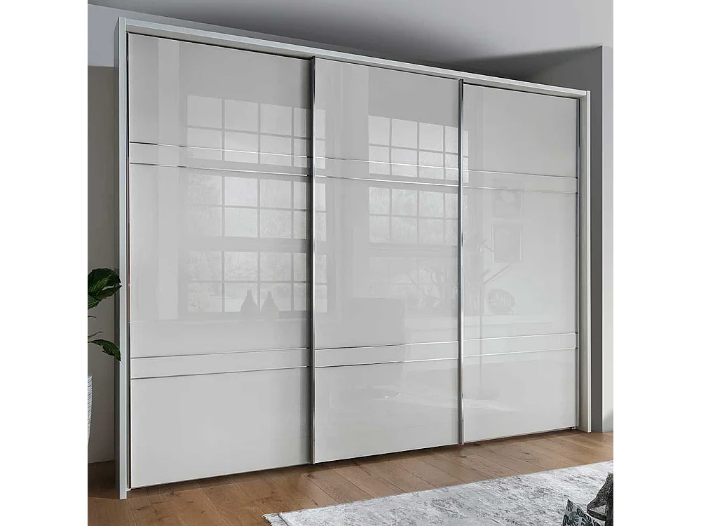 Schwebetürenschrank in Weiß Made in Germany