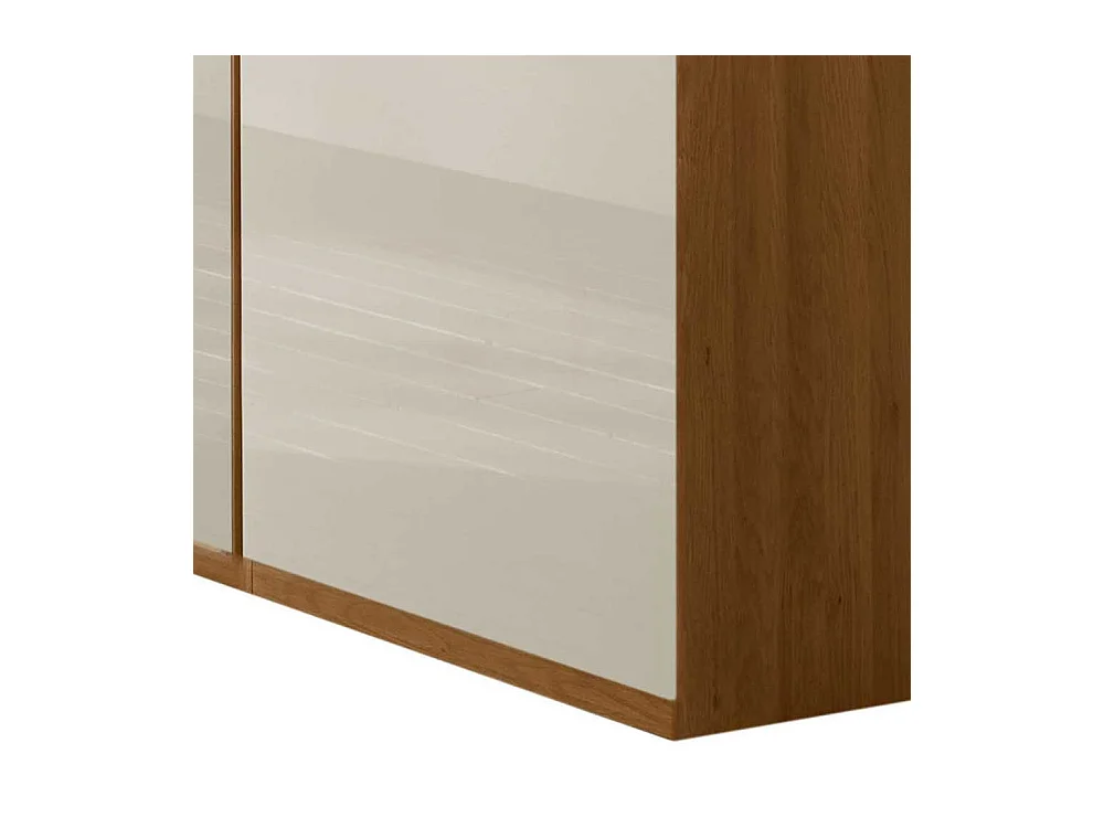 Kleiderschrank in Beige und Eiche 3-türig