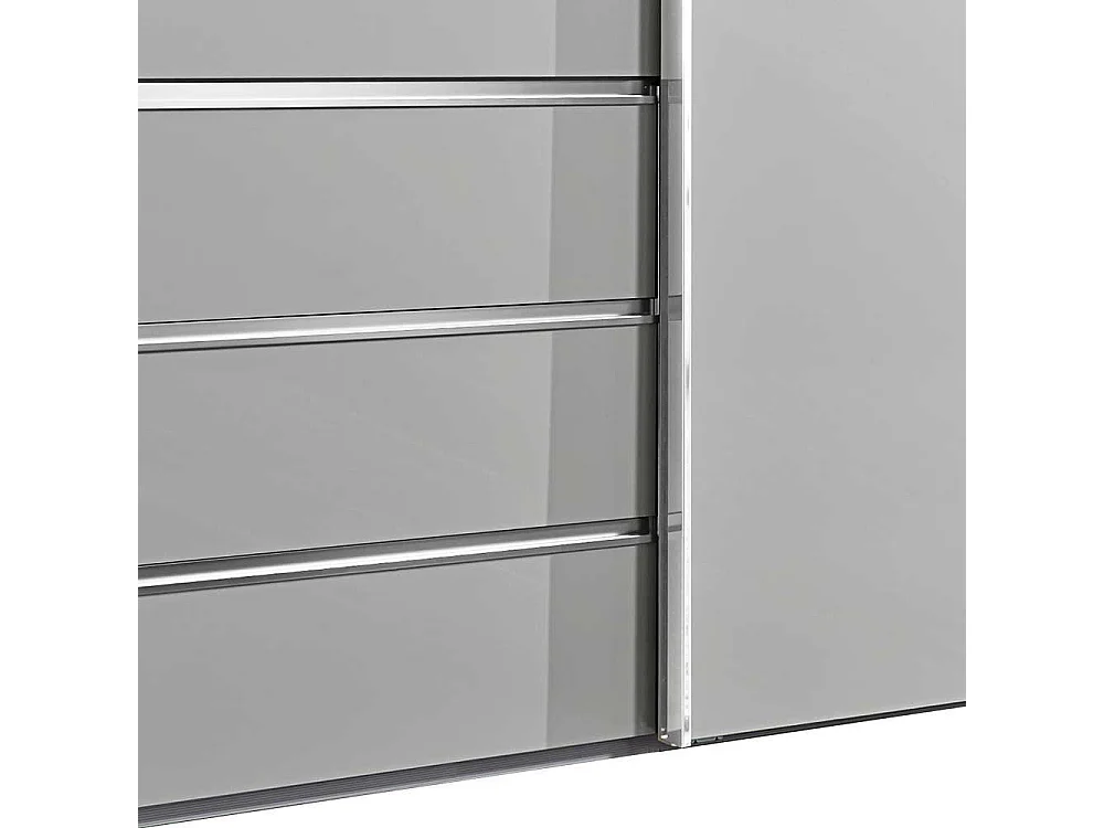 Kleiderschrank mit Schwebetüren und Schubladen Weiß