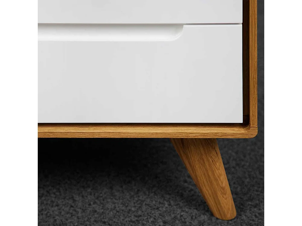 Schlafzimmerschrank in Weiß und Wildeiche 90 cm breit