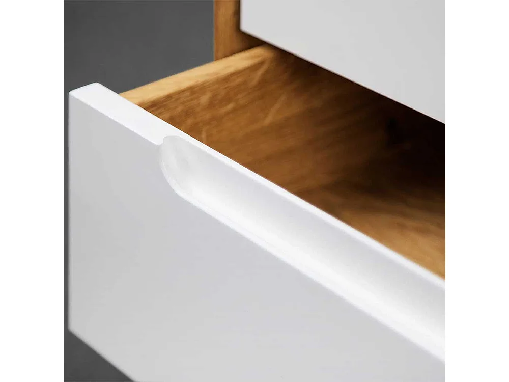 Schlafzimmerschrank in Weiß und Wildeiche 90 cm breit