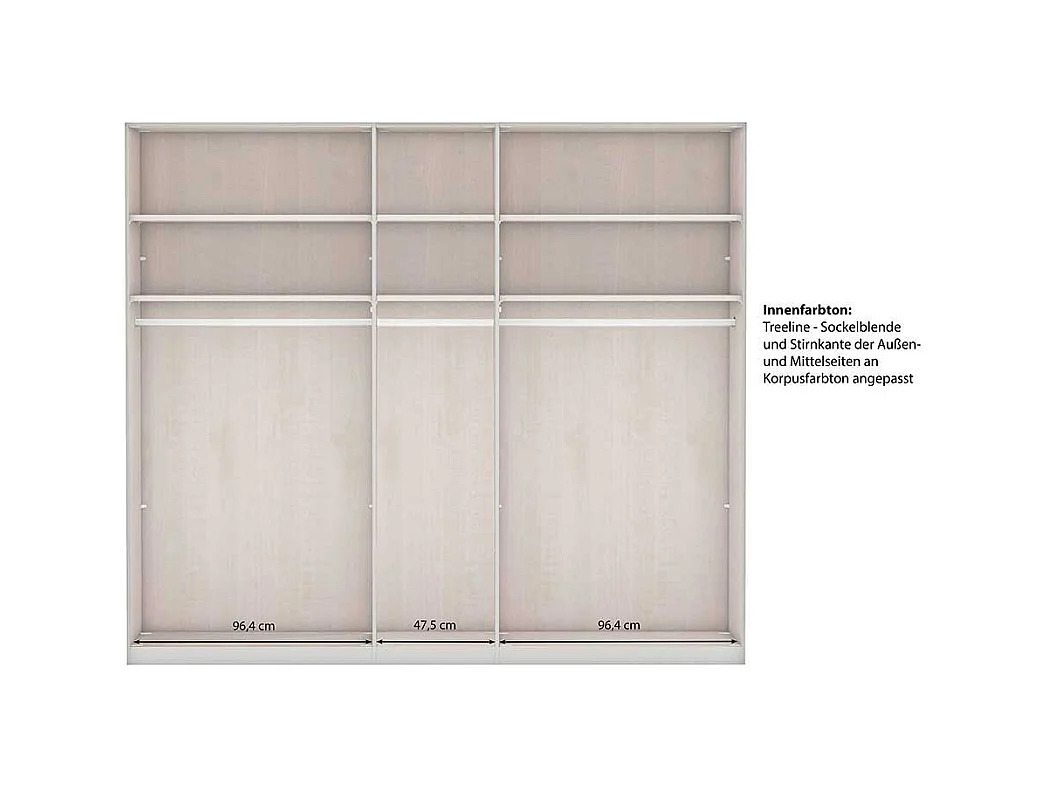 Schlafzimmerschrank mit 5 Türen in Graugrün Landhausstil