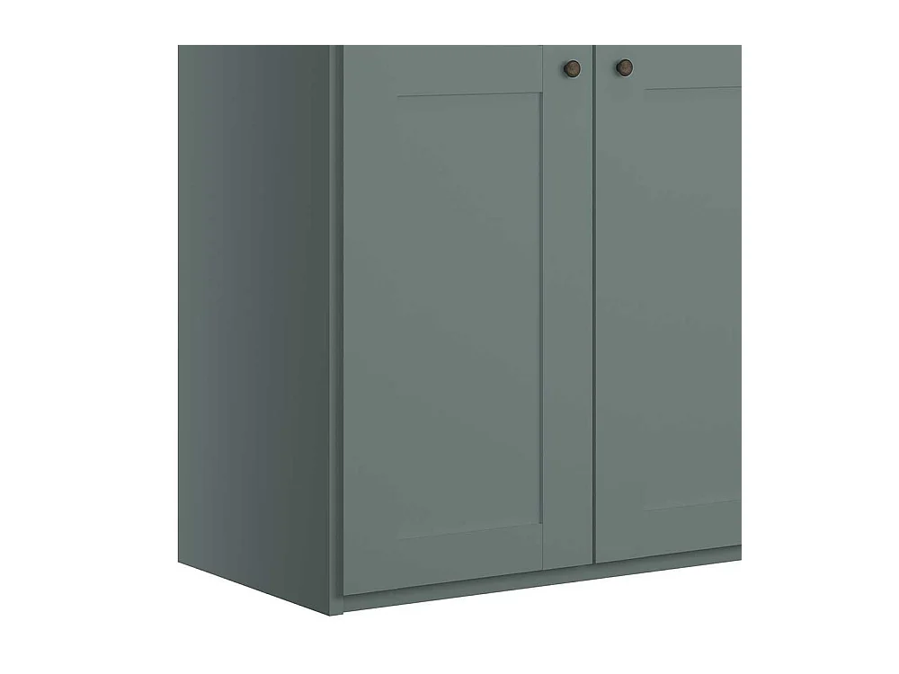 Schlafzimmerschrank mit 5 Türen in Graugrün Landhausstil