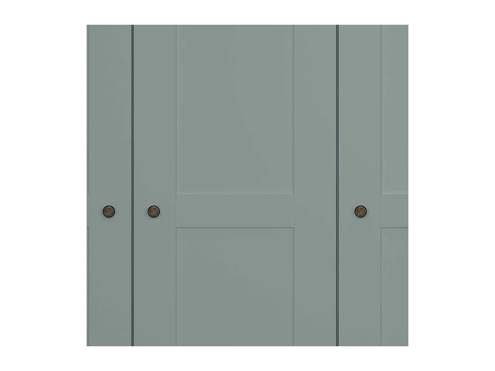 Schlafzimmerschrank mit 5 Türen in Graugrün Landhausstil