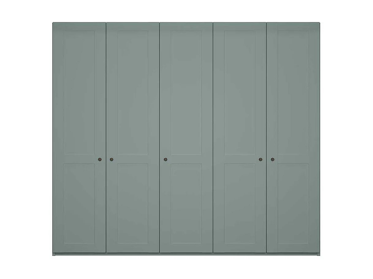 Schlafzimmerschrank mit 5 Türen in Graugrün Landhausstil