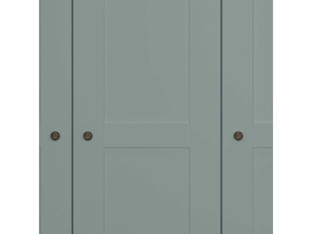 Schlafzimmerschrank mit 5 Türen in Graugrün Landhausstil