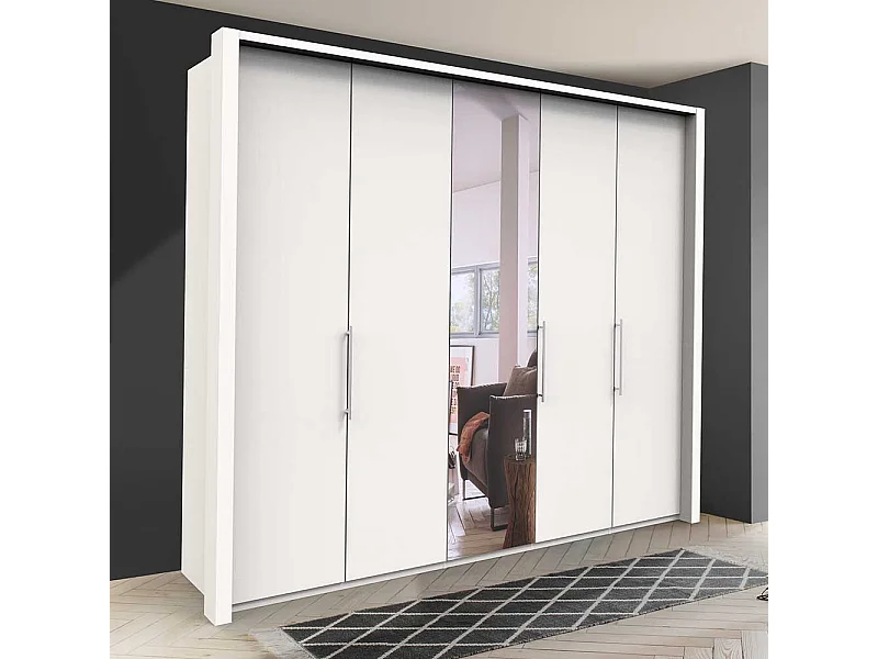 Großer Kleiderschrank in Weiß Falttüren