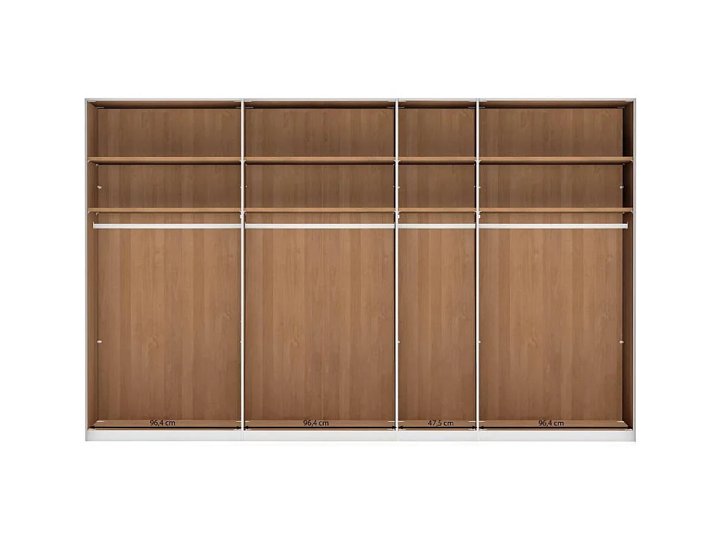 Drehtürenschrank Schlafzimmerschrank mit Metallgriffen 216 cm hoch