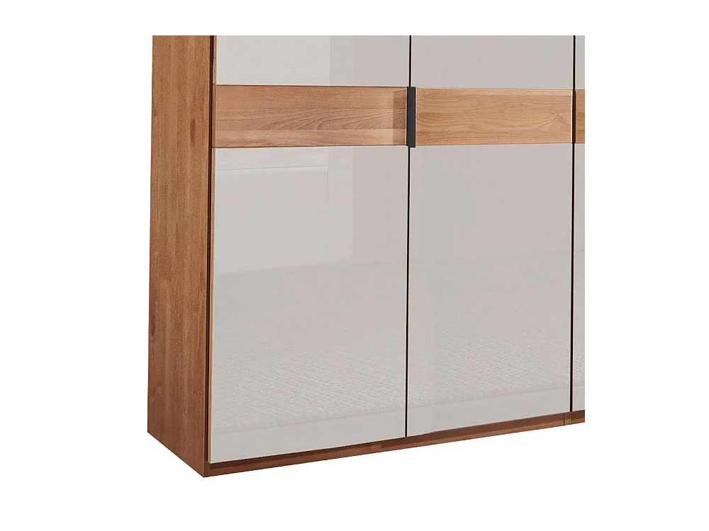 Drehtürenschrank Schlafzimmerschrank mit Metallgriffen 216 cm hoch