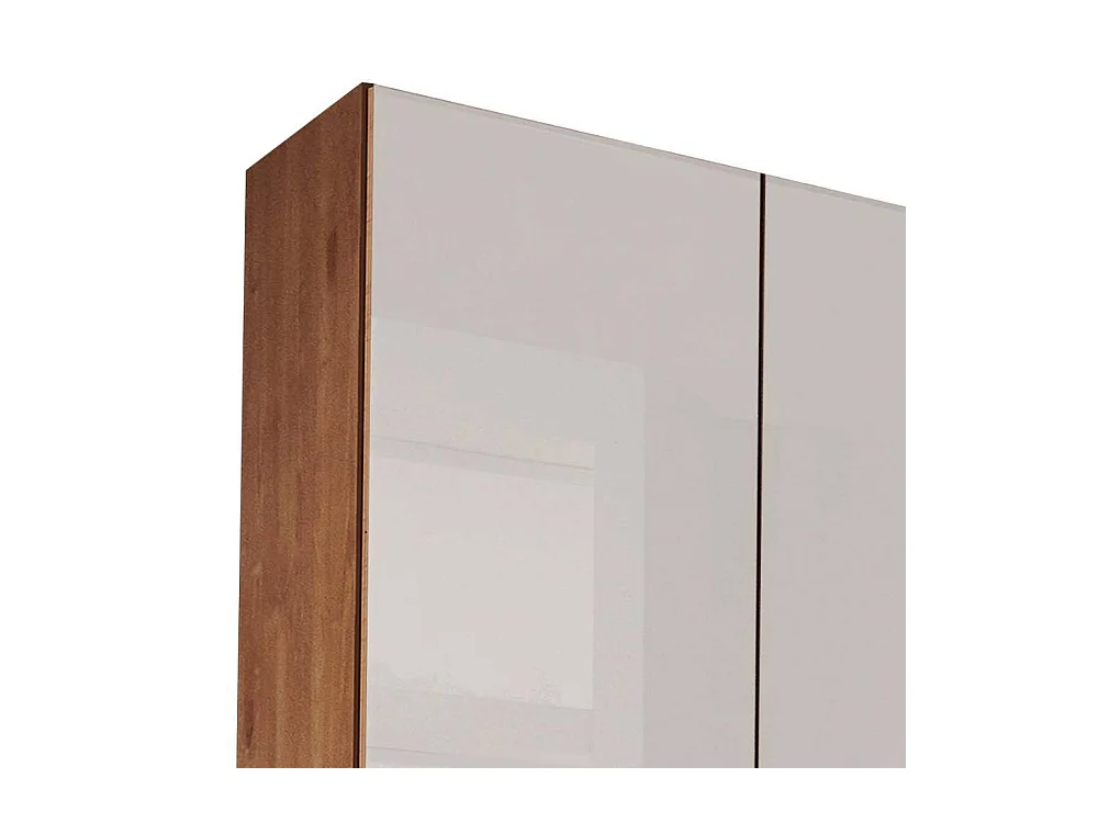 Drehtürenschrank Schlafzimmerschrank mit Metallgriffen 216 cm hoch