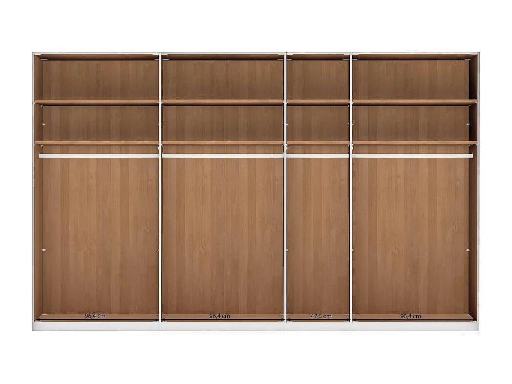 Drehtürenschrank Schlafzimmerschrank mit Metallgriffen 216 cm hoch