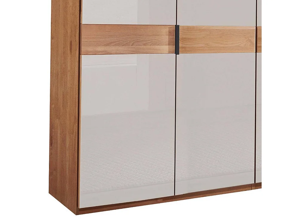 Drehtürenschrank Schlafzimmerschrank mit Metallgriffen 216 cm hoch