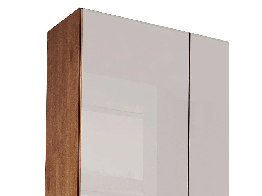 Drehtürenschrank Schlafzimmerschrank mit Metallgriffen 216 cm hoch