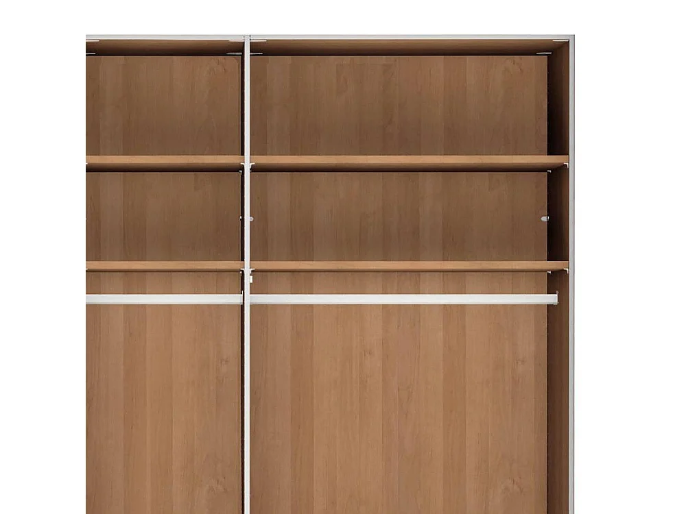 Drehtürenschrank Schlafzimmerschrank mit Metallgriffen 216 cm hoch