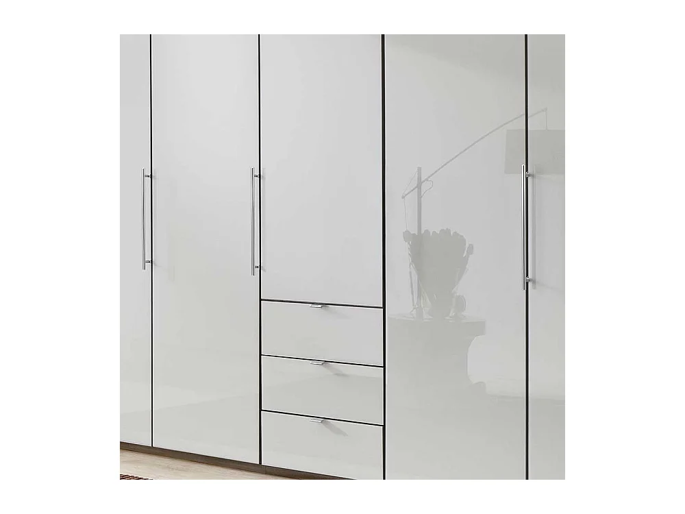 Schlafzimmerschrank in Weiß Eiche Trüffel Falttüren