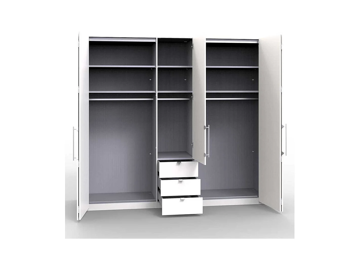 Schlafzimmerschrank in Weiß Eiche Trüffel Falttüren