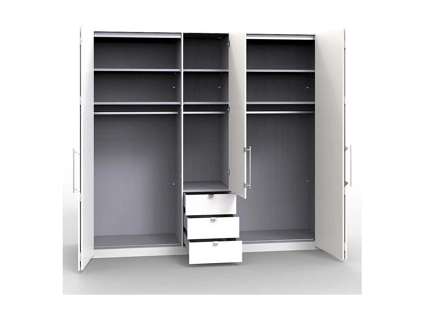 Schlafzimmerschrank in Weiß Eiche Trüffel Falttüren