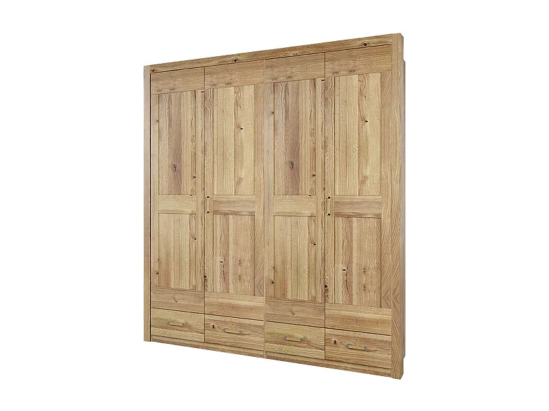 Kleiderschrank mit Schubladen Asteiche teilmassiv Landhausstil