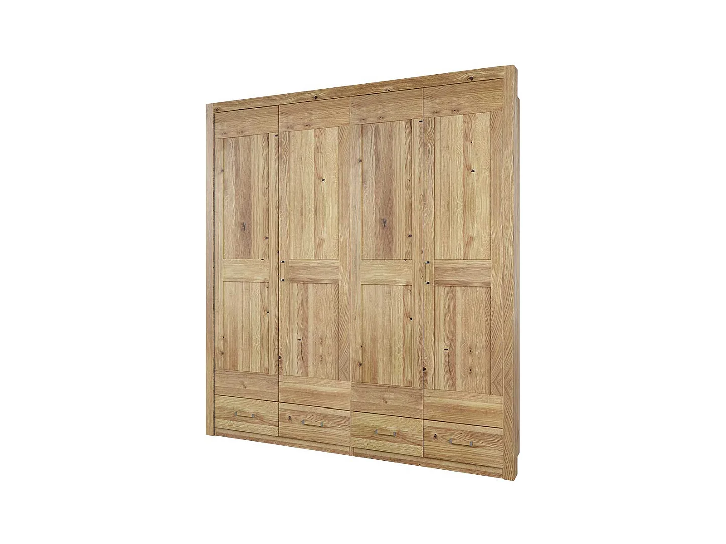 Kleiderschrank mit Schubladen Asteiche teilmassiv Landhausstil