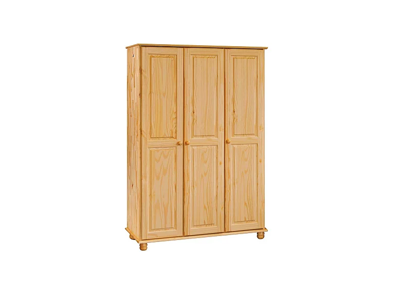 Massivholz Kleiderschrank aus Kiefer lackiert 120 cm breit