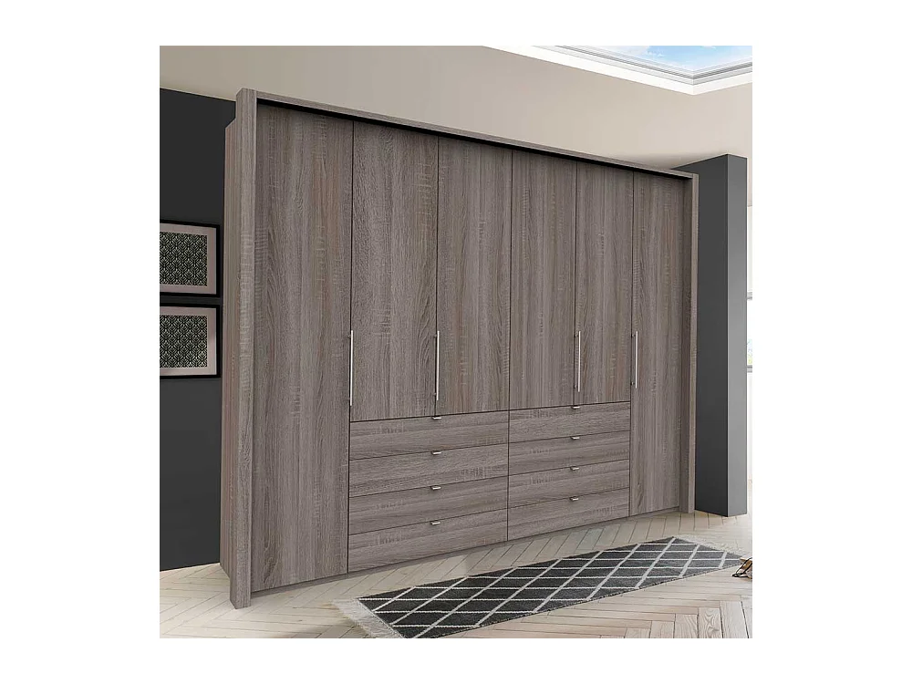 Schlafzimmerschrank in Eiche Trüffelfarben Falttüren