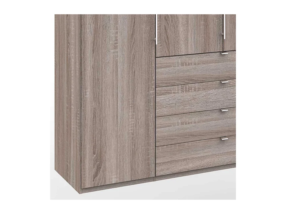 Schlafzimmerschrank in Eiche Trüffelfarben Falttüren