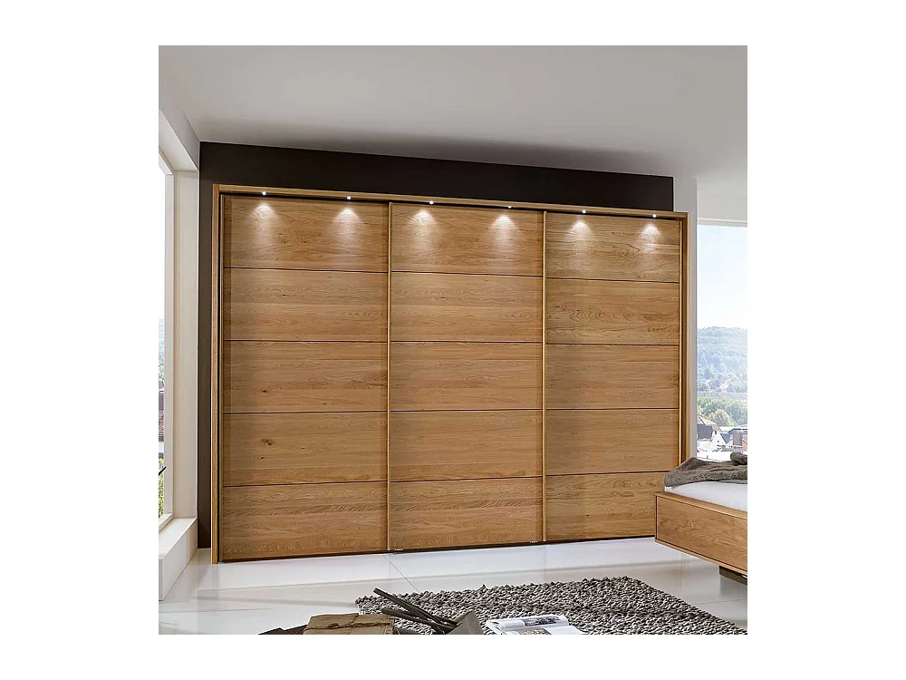 Schiebetürenschrank aus Eiche teilmassiv 310 cm breit