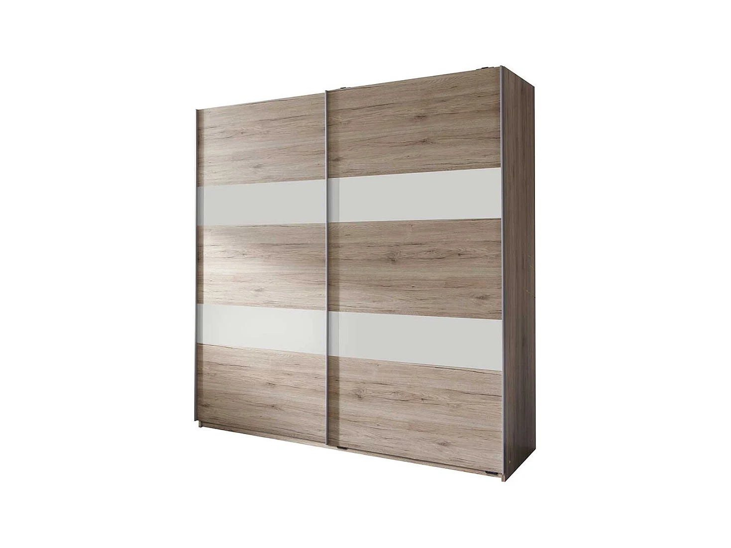 Schiebetürenschrank Schlafzimmer in Eiche San Remo Weiß
