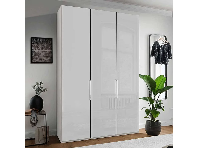 Hochwertiger Kleiderschrank in Weiß Front glasbeschichtet