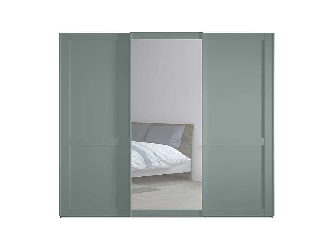 Kleiderschrank mit Schiebetüren in Graugrün Made in Germany